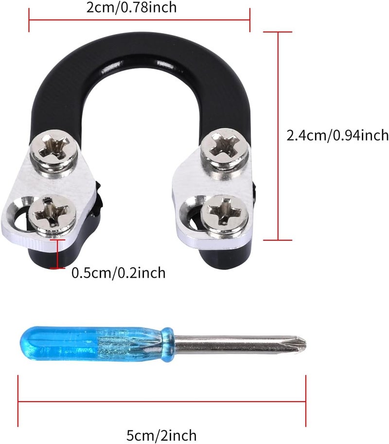SP.G 2 Sets Archery D Loop, Archery Metal D Loop for Compound Bow Release Nocking Loop with Screwdrivers Mounted on Bowstring Screw Reinforcement Compound Bow Accessories Hunting - Image 2